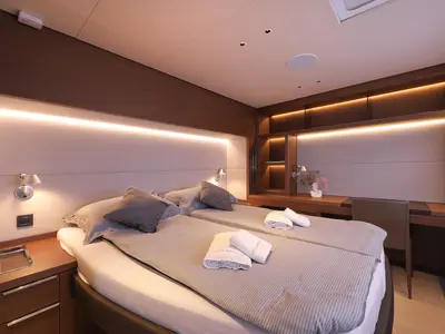Cabin on MASTERMIND, a Lagoon Sixty 7 catamaran at Split, Croatia