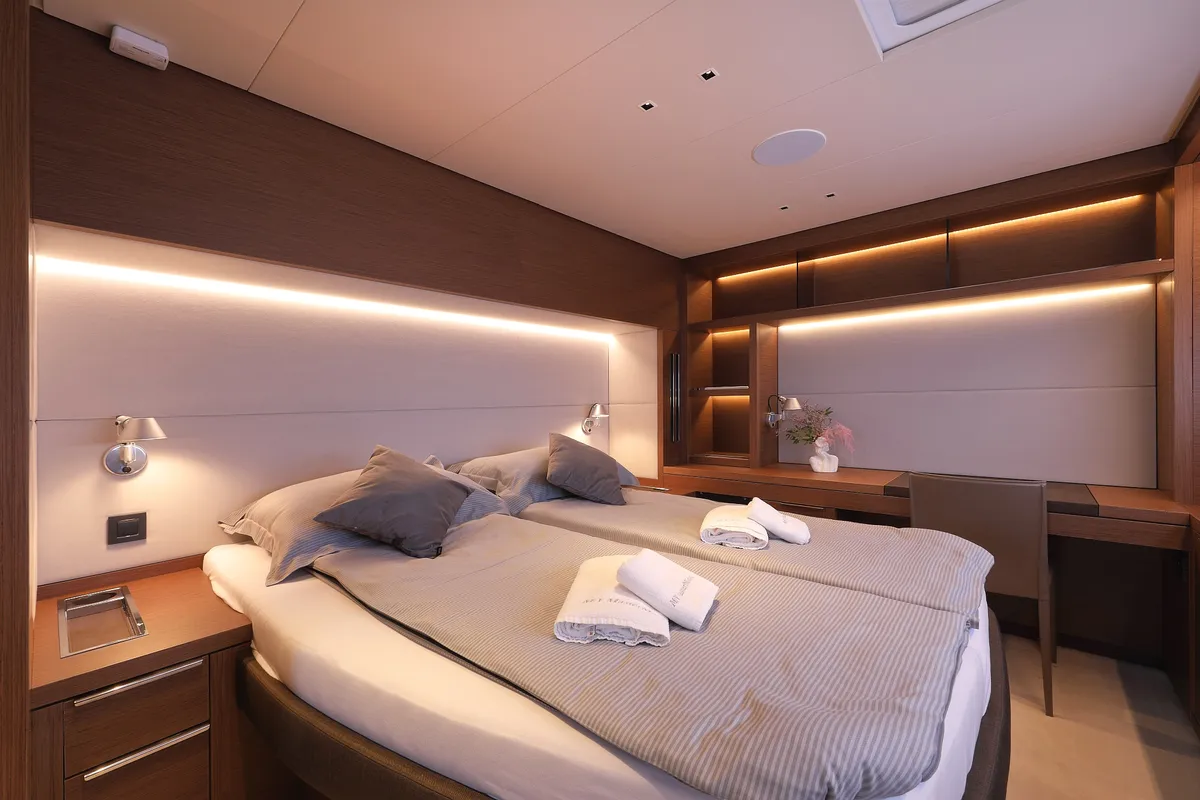 Cabin on MASTERMIND, a Lagoon Sixty 7 catamaran at Split, Croatia