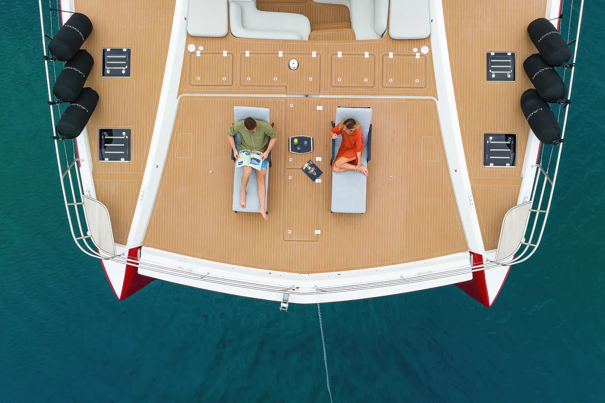 Deck of MASTERMIND, a Lagoon Sixty 7 catamaran at Split, Croatia