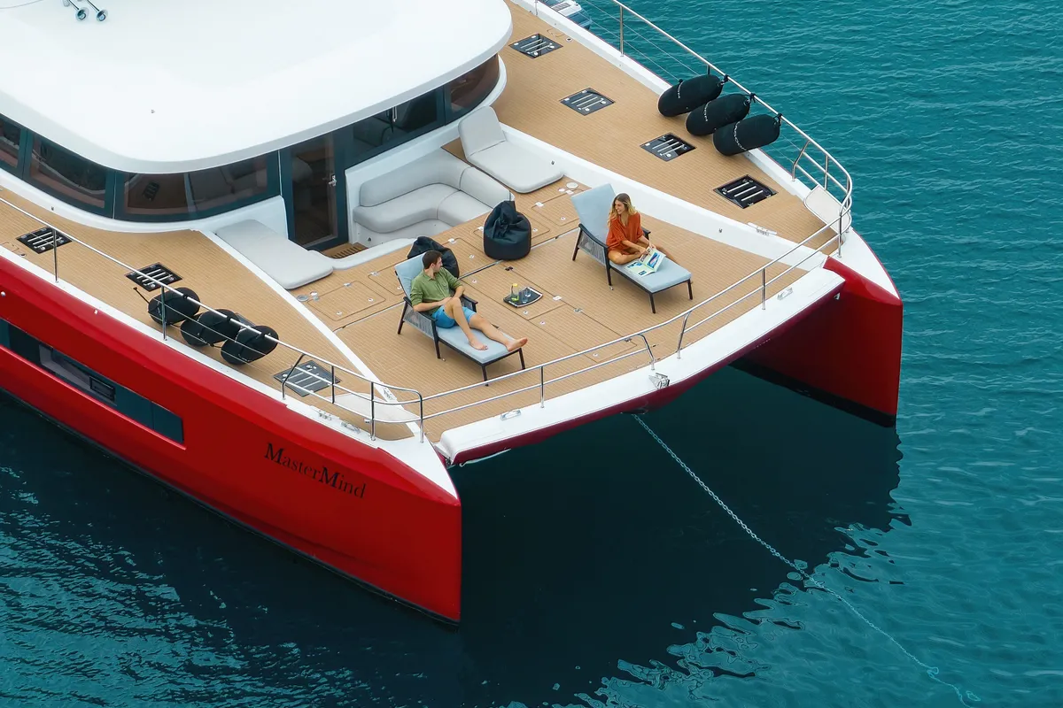 Deck of MASTERMIND, a Lagoon Sixty 7 catamaran at Split, Croatia