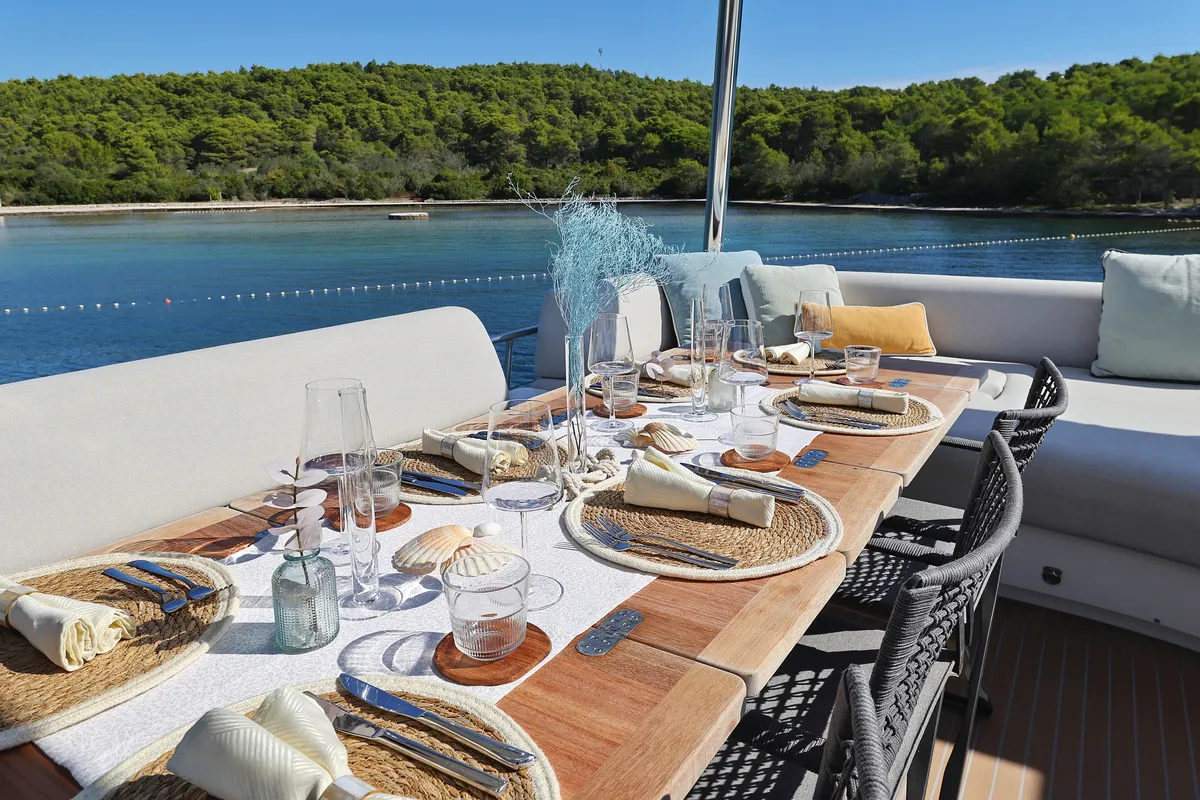 Deck of MASTERMIND, a Lagoon Sixty 7 catamaran at Split, Croatia