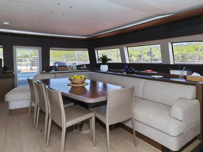 Salon of MASTERMIND, a Lagoon Sixty 7 catamaran at Split, Croatia