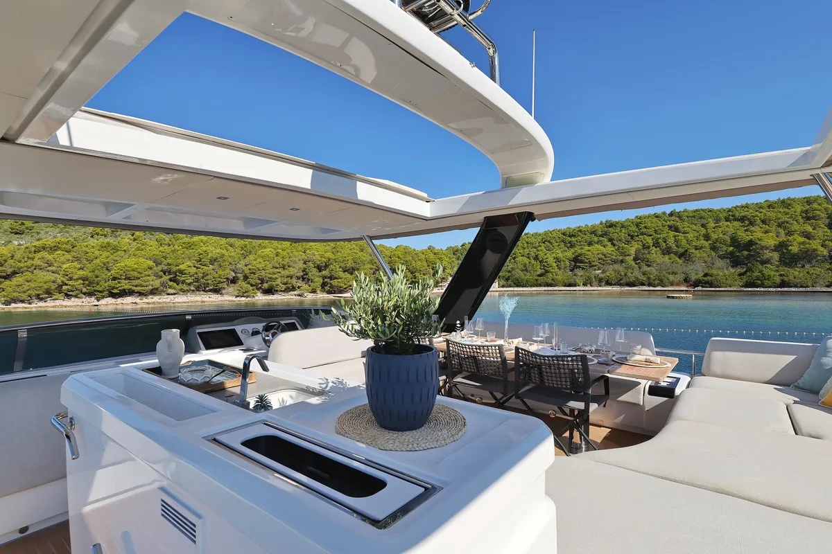 Deck of MASTERMIND, a Lagoon Sixty 7 catamaran at Split, Croatia