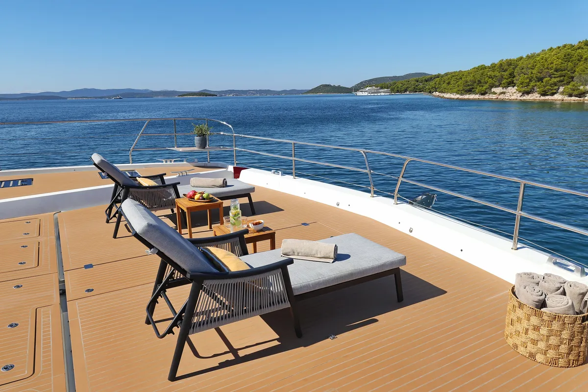 Deck of MASTERMIND, a Lagoon Sixty 7 catamaran at Split, Croatia