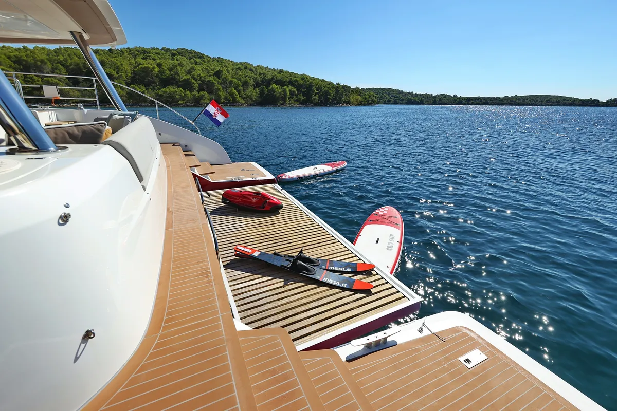 Exterior view of MASTERMIND, a Lagoon Sixty 7 catamaran at Split, Croatia