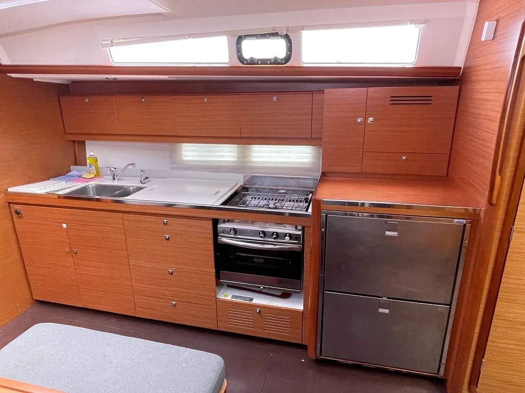 Galley of Lola, a Dufour 460 GL sailboat at Sukošan, Croatia