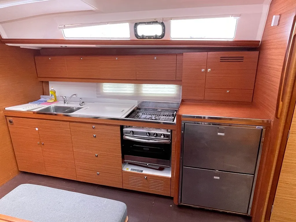 Galley of Lola, a Dufour 460 GL sailboat at Sukošan, Croatia