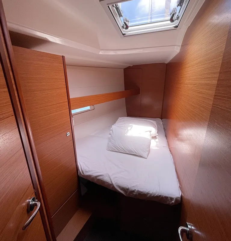Cabin on Lola, a Dufour 460 GL sailboat at Sukošan, Croatia