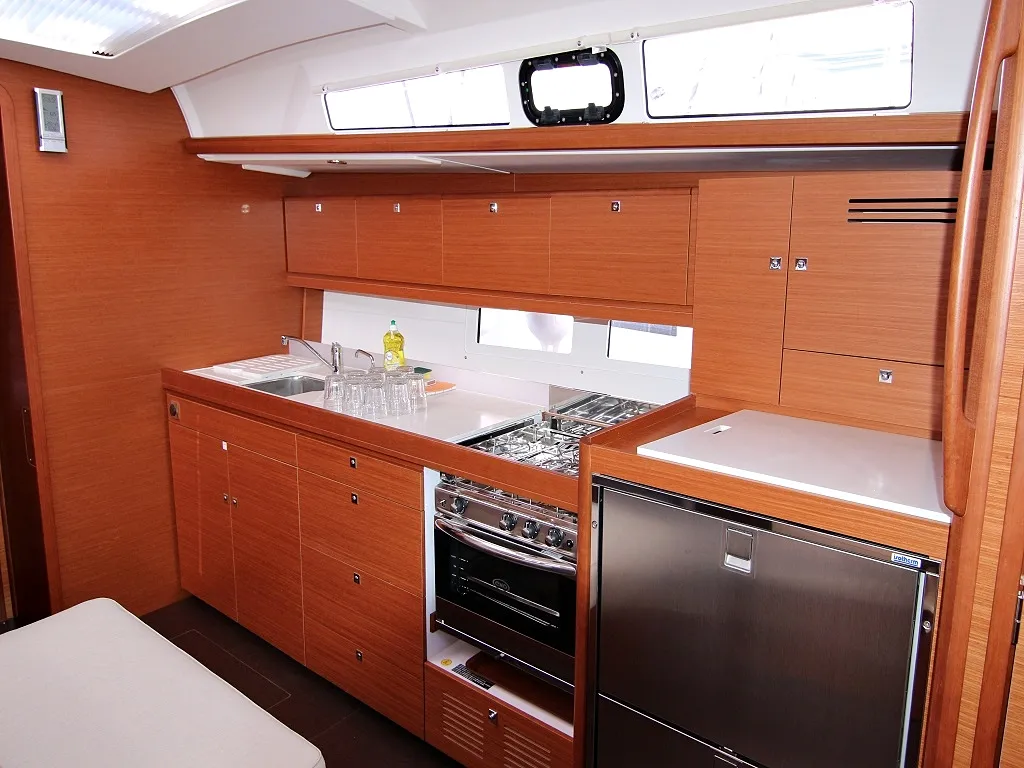 Galley of Lola, a Dufour 460 GL sailboat at Sukošan, Croatia