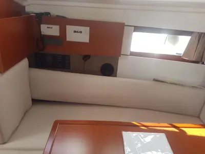 Salon of Matilde, a Beneteau Oceanis 38.1 sailboat at Puntone di Scarlino, Italy