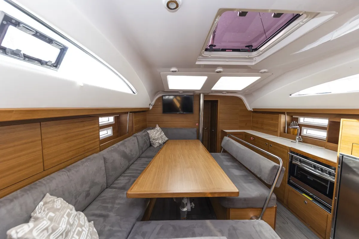 Salon of Pasithea, a Elan Impression 45.1 sailboat at Zadar, Croatia