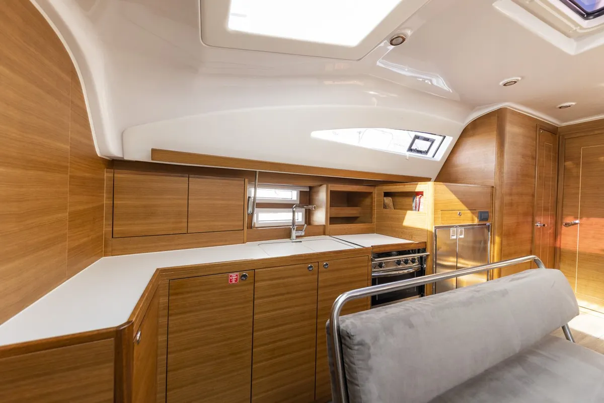 Galley of Pasithea, a Elan Impression 45.1 sailboat at Zadar, Croatia