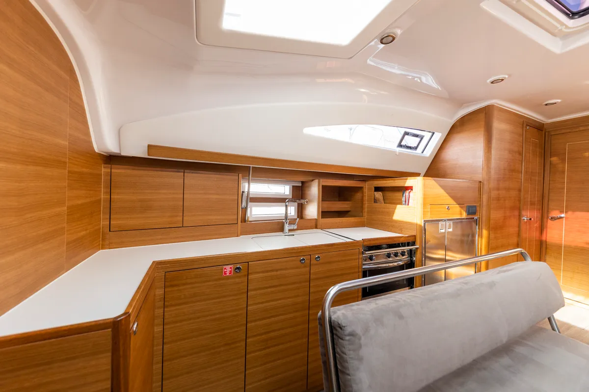 Galley of Pasithea, a Elan Impression 45.1 sailboat at Zadar, Croatia