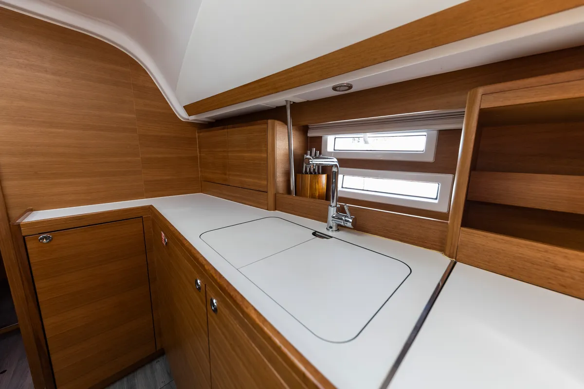 Galley of Pasithea, a Elan Impression 45.1 sailboat at Zadar, Croatia