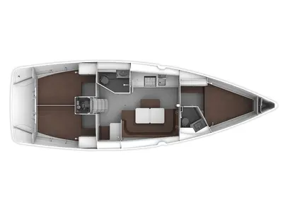 Floor plan of AF-BC41(II), a Bavaria Cruiser 41 sailboat at Municipal Unit of Rhodes, Greece