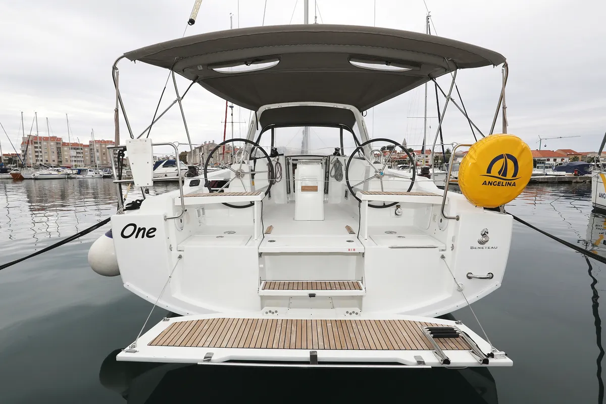 Cockpit of One, a Beneteau Oceanis 38 sailboat at Grad Biograd na Moru, Croatia