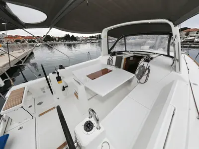 Deck of One, a Beneteau Oceanis 38 sailboat at Grad Biograd na Moru, Croatia