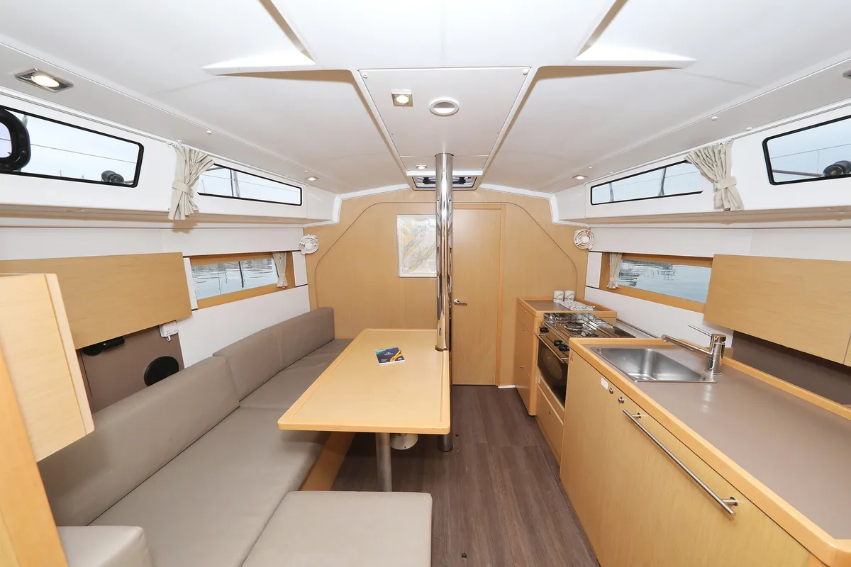 Salon of One, a Beneteau Oceanis 38 sailboat at Grad Biograd na Moru, Croatia