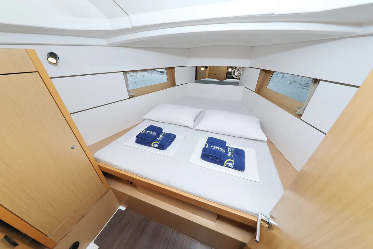 Cabin on One, a Beneteau Oceanis 38 sailboat at Grad Biograd na Moru, Croatia