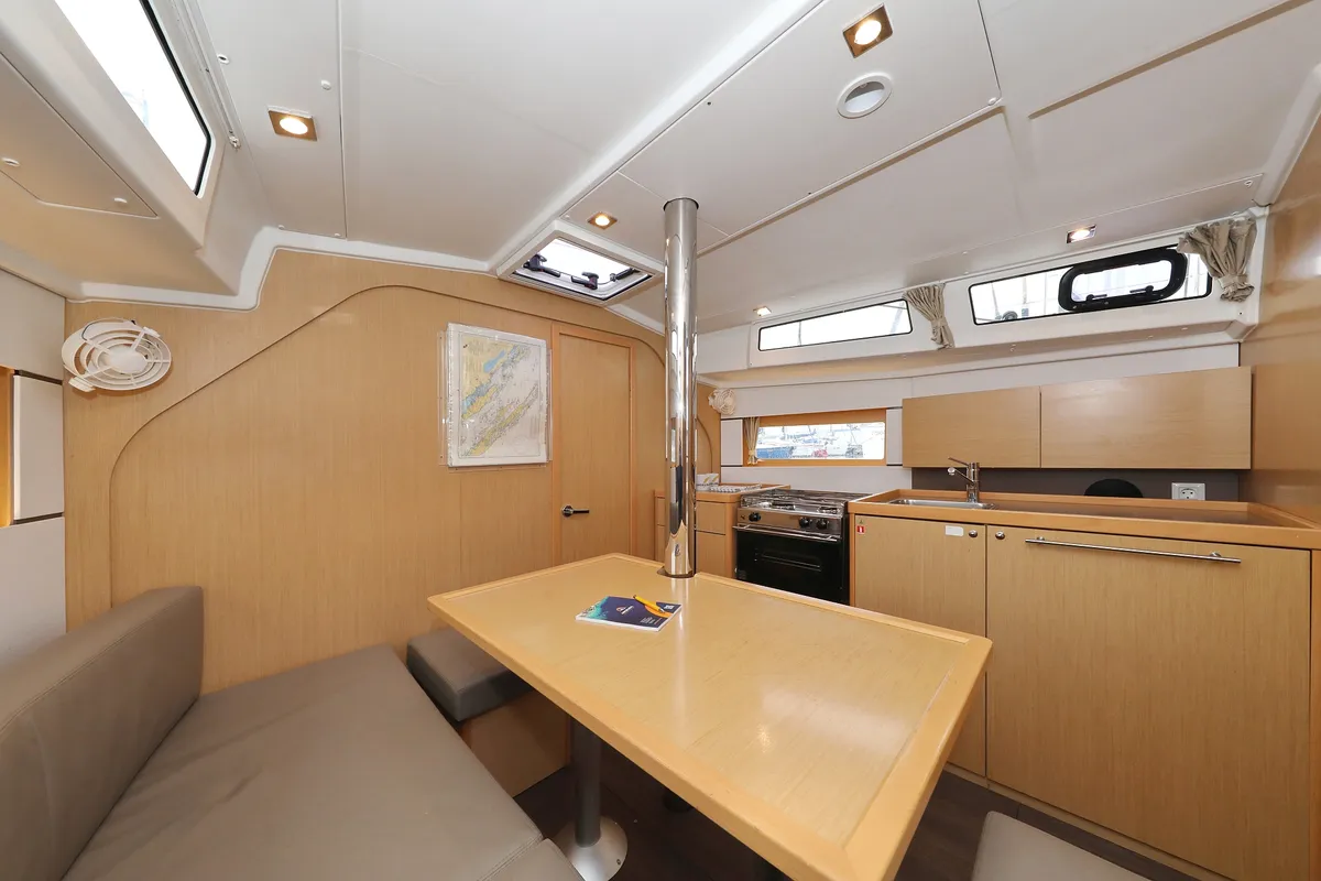 Salon of One, a Beneteau Oceanis 38 sailboat at Grad Biograd na Moru, Croatia
