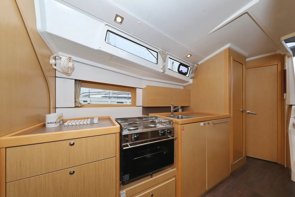 Galley of One, a Beneteau Oceanis 38 sailboat at Grad Biograd na Moru, Croatia