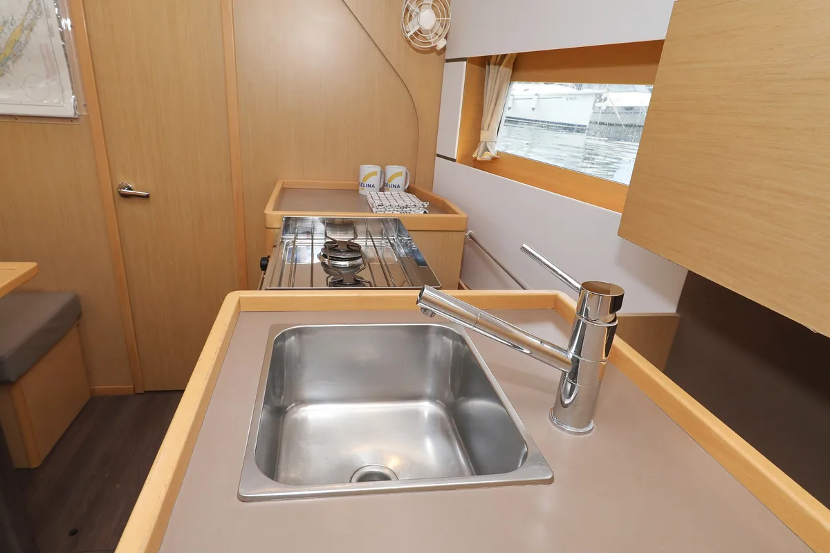 Galley of One, a Beneteau Oceanis 38 sailboat at Grad Biograd na Moru, Croatia