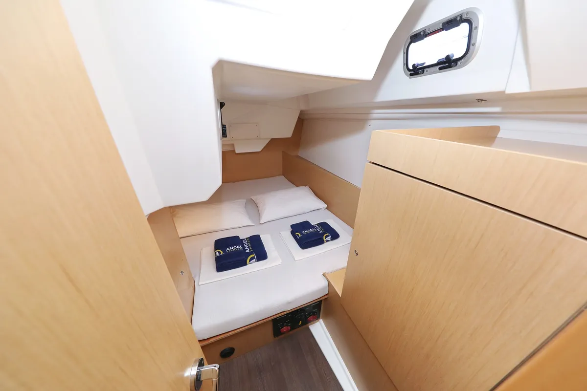 Cabin on One, a Beneteau Oceanis 38 sailboat at Grad Biograd na Moru, Croatia