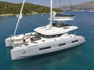 Nomad, a Lagoon 55 catamaran at Seget Donji, Croatia