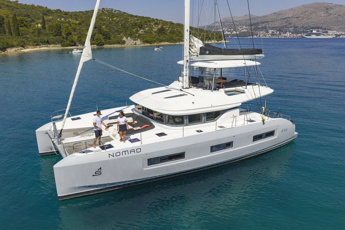 Nomad, a Lagoon 55 catamaran at Seget Donji, Croatia