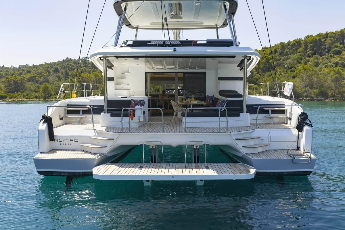 Nomad, a Lagoon 55 catamaran at Seget Donji, Croatia