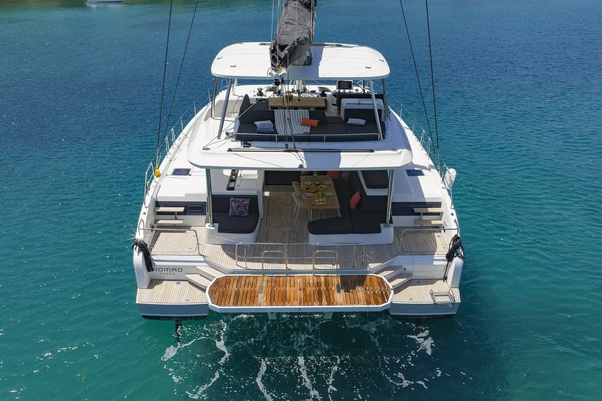 Nomad, a Lagoon 55 catamaran at Seget Donji, Croatia