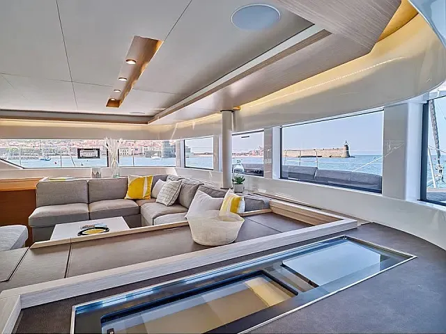 Salon of Moonshadow, a Lagoon 51 catamaran at Grad Trogir, Croatia