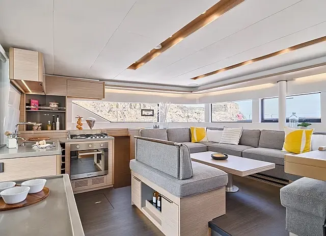 Galley of Moonshadow, a Lagoon 51 catamaran at Grad Trogir, Croatia