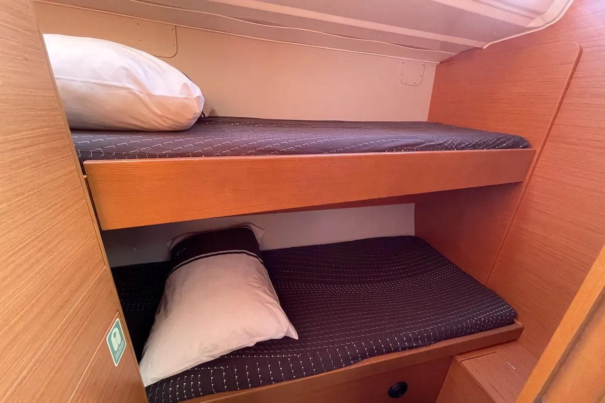 Cabin on Tian, a Dufour 430 sailboat at Fethiye, Turkey