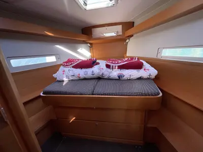 Cabin on Tian, a Dufour 430 sailboat at Fethiye, Turkey