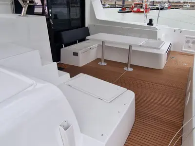Take it Easy II, a Lagoon 42 catamaran at Bonifacio / Bunifaziu, France