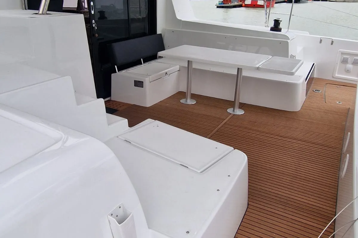 Take it Easy II, a Lagoon 42 catamaran at Bonifacio / Bunifaziu, France