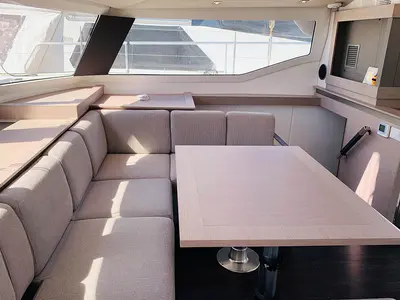 Salon of Be Nauti, a Fountaine Pajot Elba 45 catamaran at Road Town, British Virgin Islands