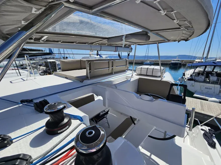 Orphea, a Aventura 37 catamaran at Port de Sete, France