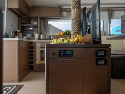 Galley of Solana, a Lagoon 50 catamaran at Municipal Unit of Palairos, Greece