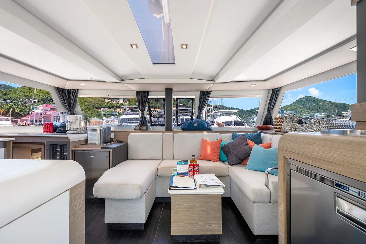 Galley of Pizza My Heart, a Fountaine Pajot Isla 40 catamaran at Road Town, British Virgin Islands