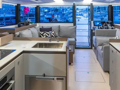 Galley of Moorings 403 PC Exclusive, a Leopard 40 PC catamaran at Nassau, Bahamas