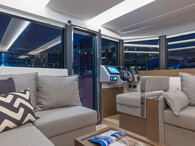 Salon of Moorings 403 PC Exclusive, a Leopard 40 PC catamaran at Nassau, Bahamas