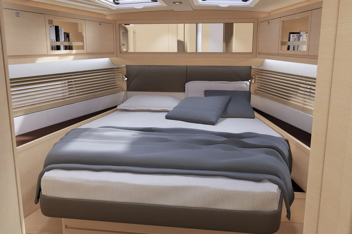 Cabin on OPTASIA, a Dufour 470 sailboat at Municipal Unit of Rhodes, Greece