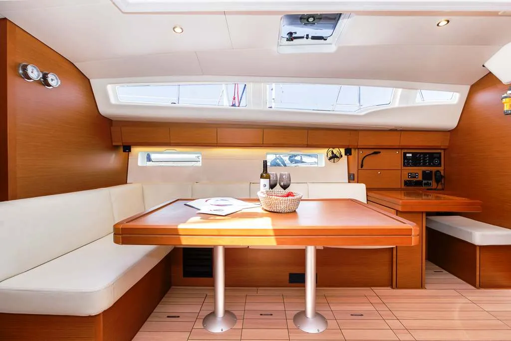 Salon of Panayiotis K, a Jeanneau 54 sailboat at Municipal Unit of Nea Peramos, Greece