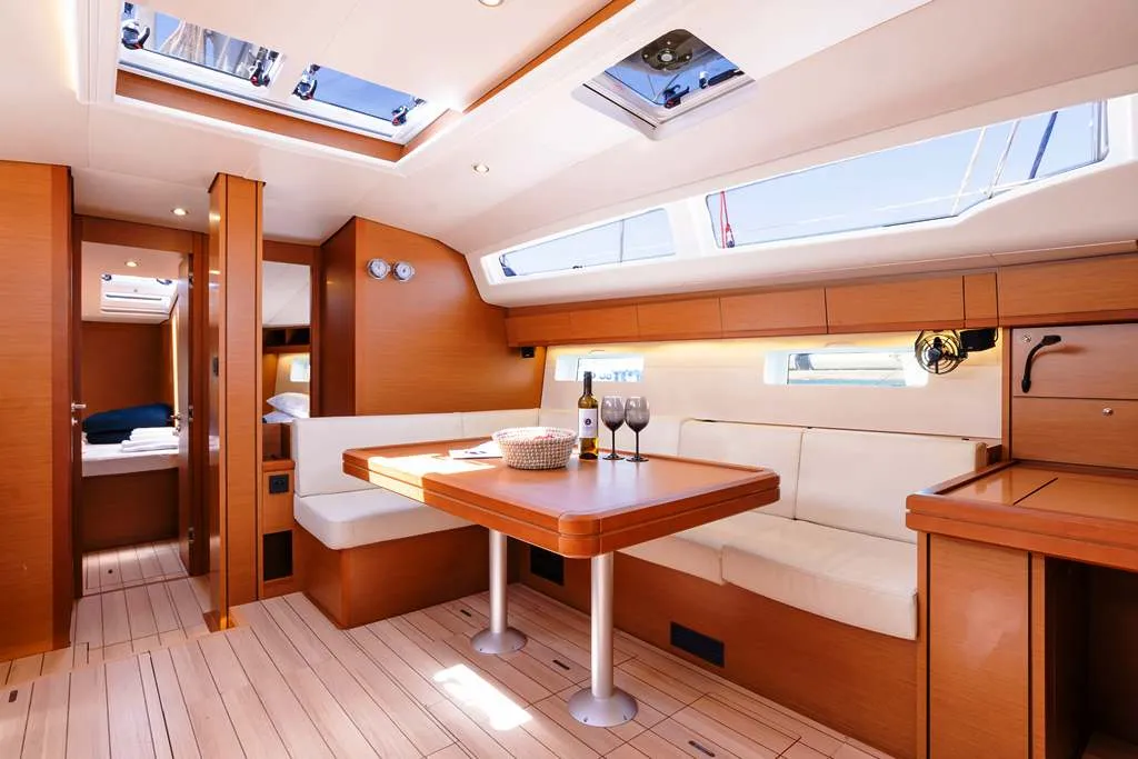 Salon of Panayiotis K, a Jeanneau 54 sailboat at Municipal Unit of Nea Peramos, Greece