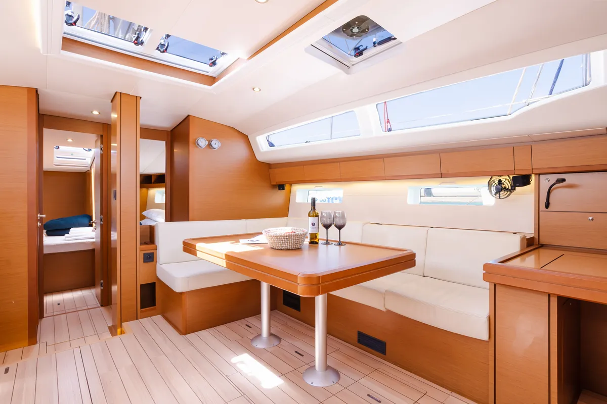 Salon of Panayiotis K, a Jeanneau 54 sailboat at Municipal Unit of Nea Peramos, Greece