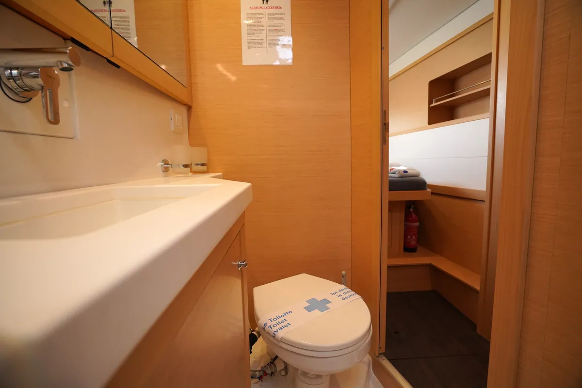 Cabin on Big Dream, a Lagoon 450 Fly catamaran at Marmaris, Turkey