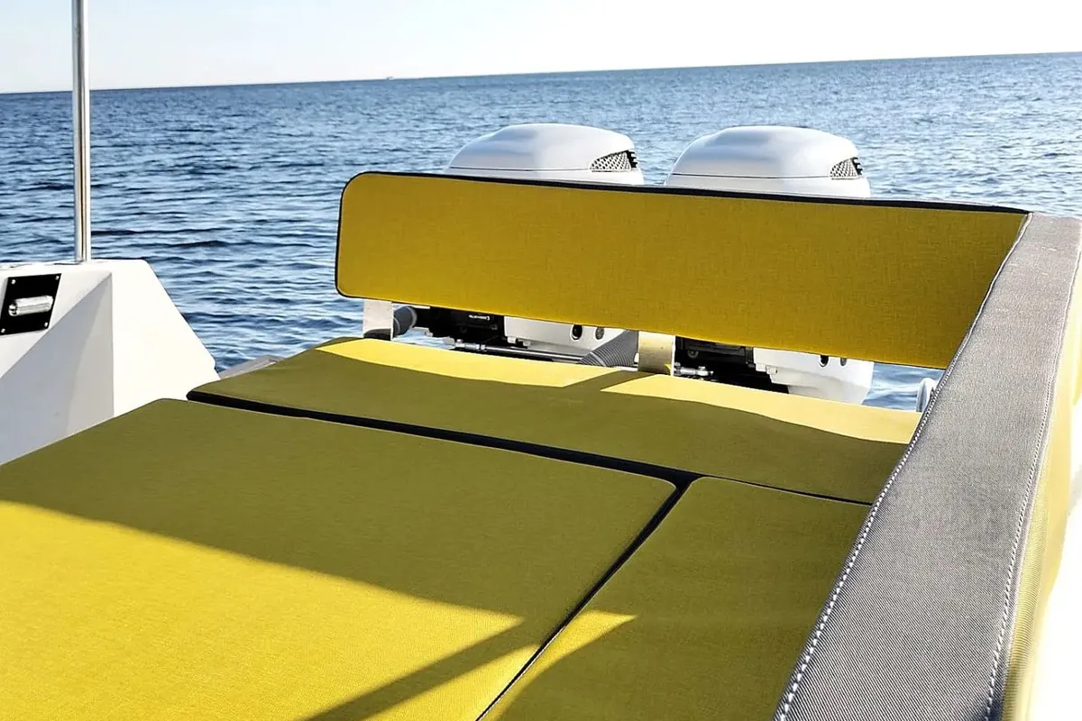 Deck of Micky, a Gulet Motorboat motorboat at Trapani, Italy