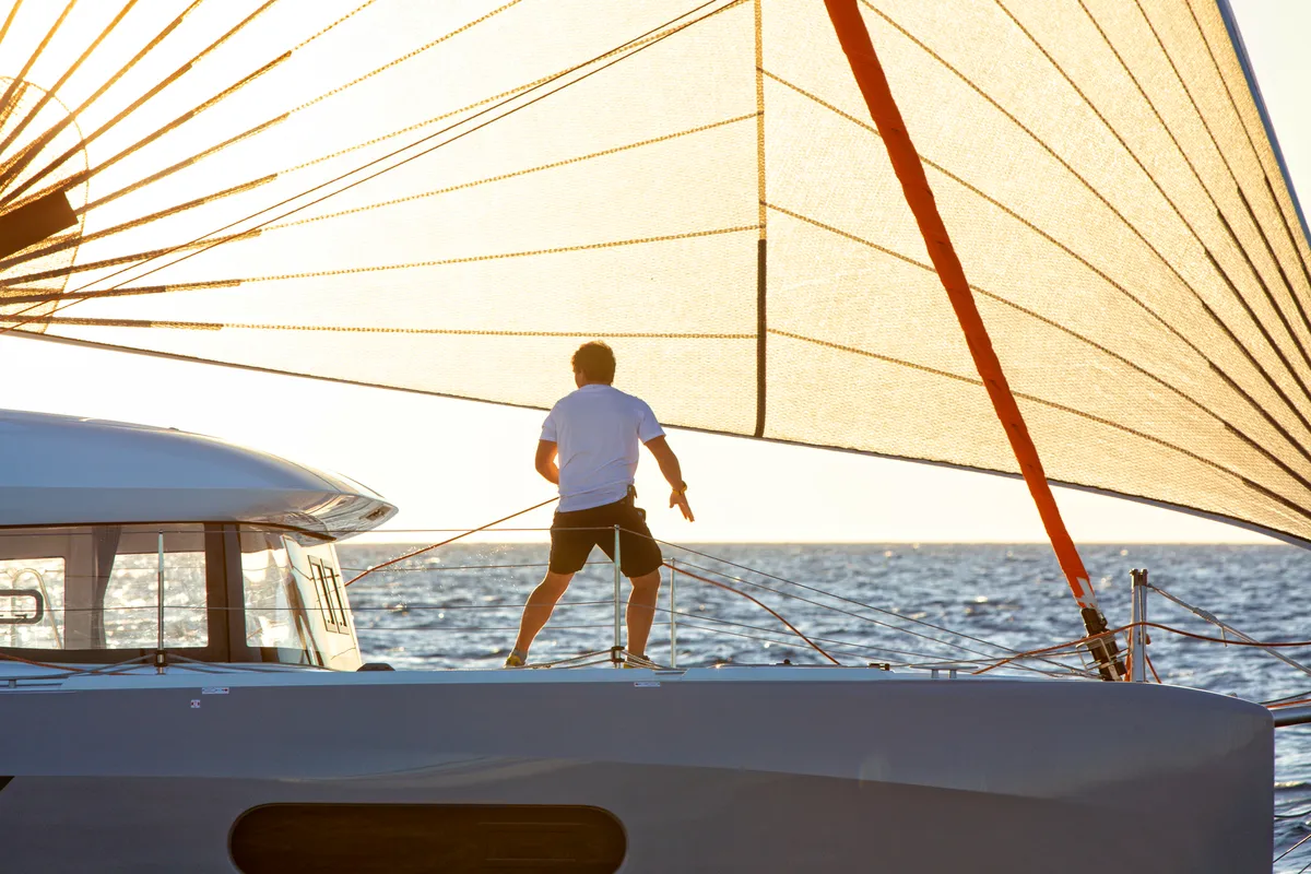 Deck of Zara, a Excess 12 catamaran at Zadar, Croatia